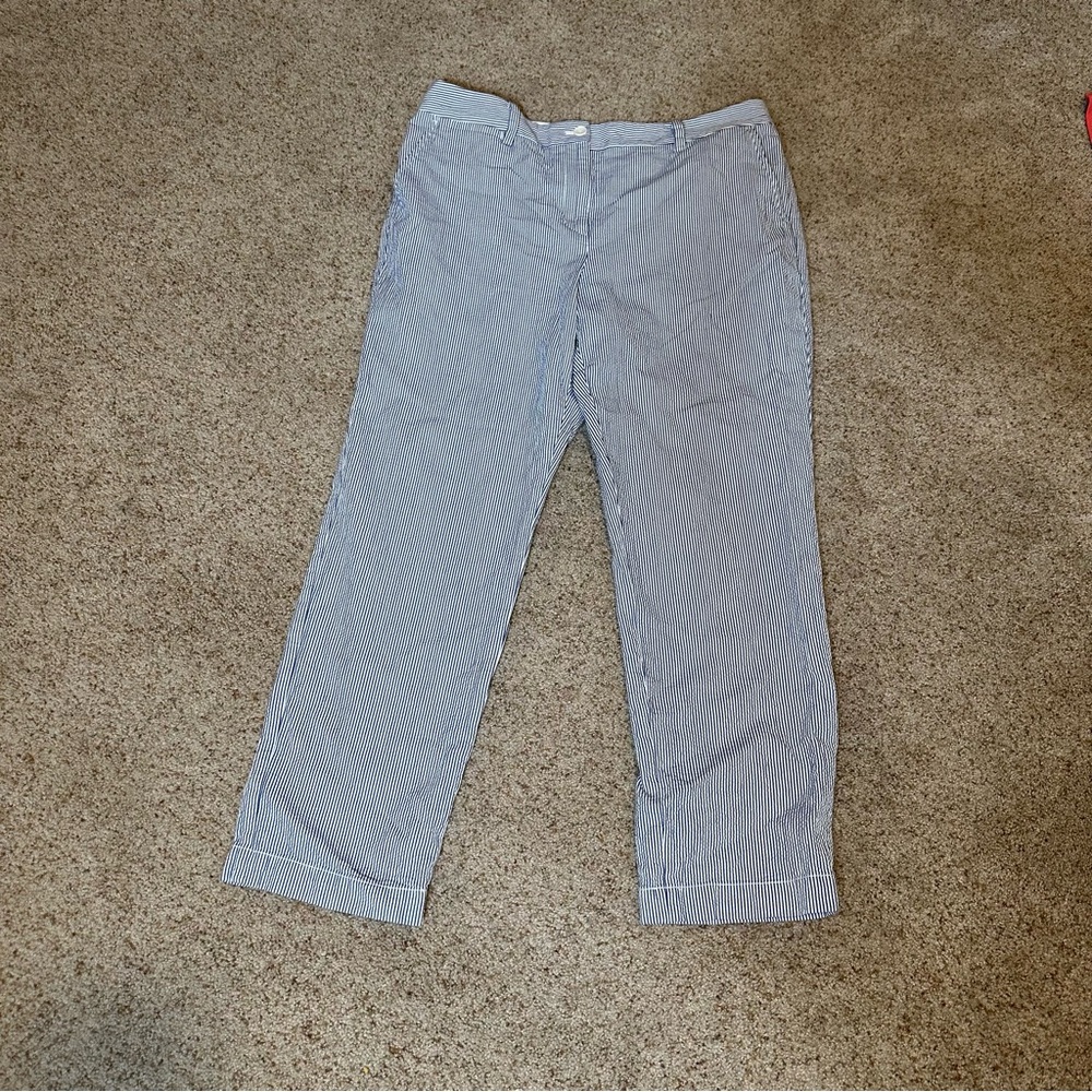 Talbots Blue and White Striped Chino Shorts